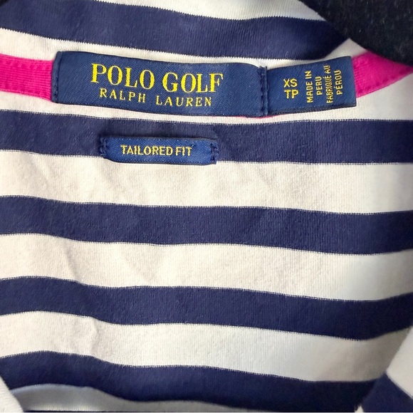 Polo Golf Navy and White Striped Sleeveless Polo Shirt | XS - Picture 4 of 4